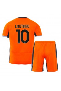 Fotbalové Dres Inter Milan Lautaro Martinez #10 Dětské Třetí Oblečení 2023-24 Krátký Rukáv (+ trenýrky)